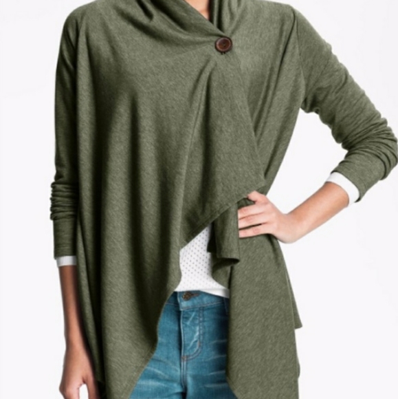 bobeau sweater one button